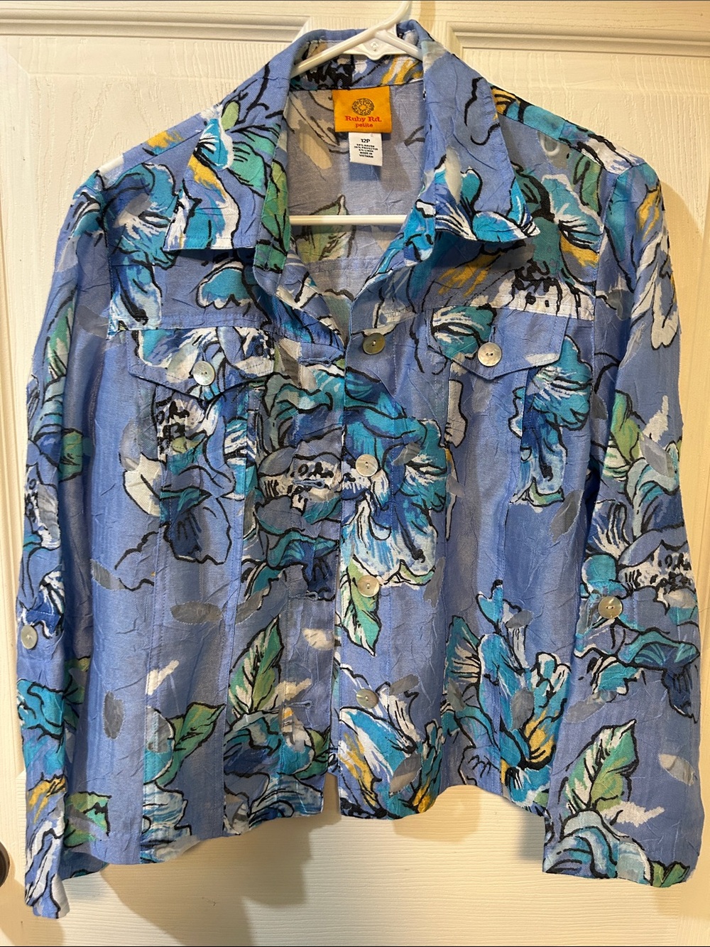 Tommy Bahama Light Blue Tropical Floral Button-Up Shirt